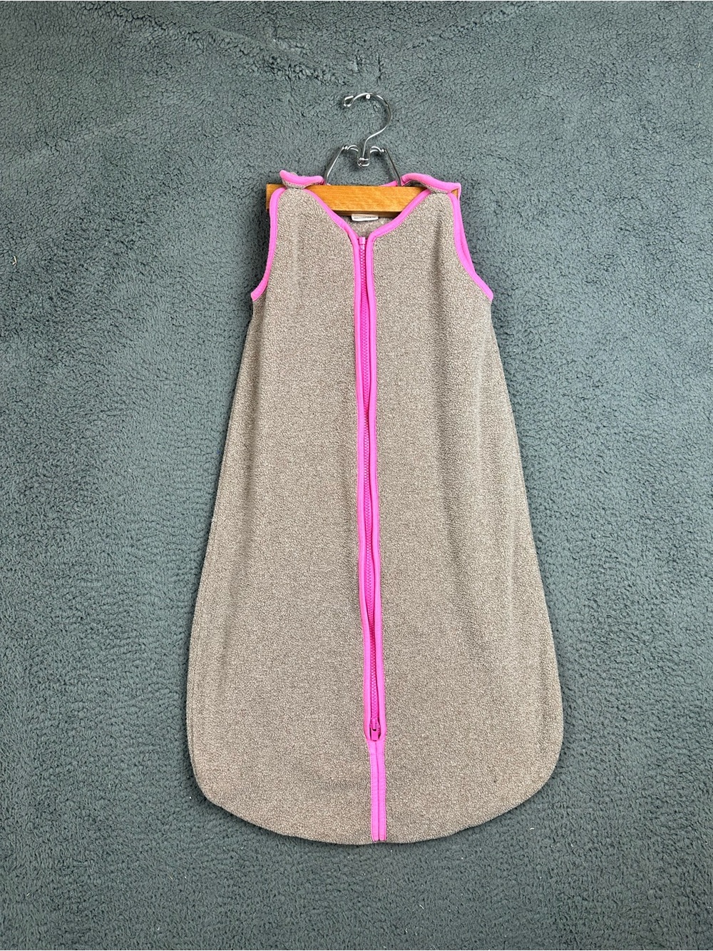 Baby DeeDee Sleep Nest Lite Fleece Sleep Bag Tan Pink Size M 6-18 Months